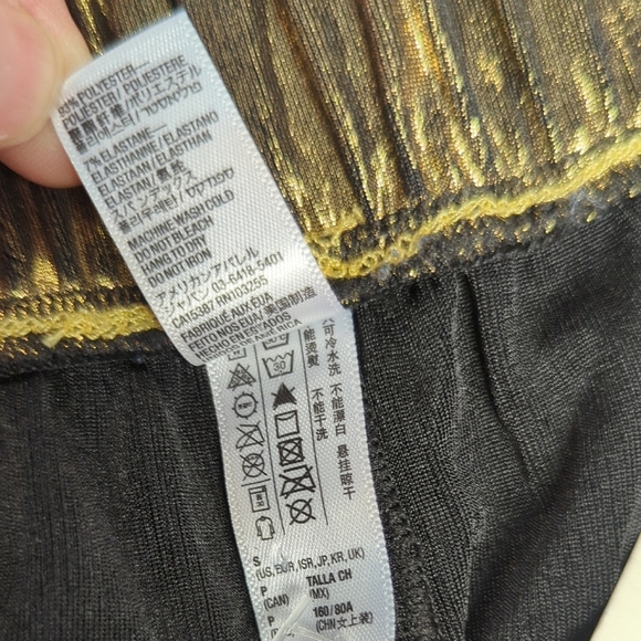 19873 American Apparel Metallic Wide Leg Pant Gold size Small retro 90s casual - Picture 7 of 7